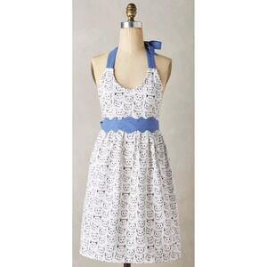 Leah Reena Goren Anthropologie Cats Full Apron Pockets Cotton Whimsical Novelty